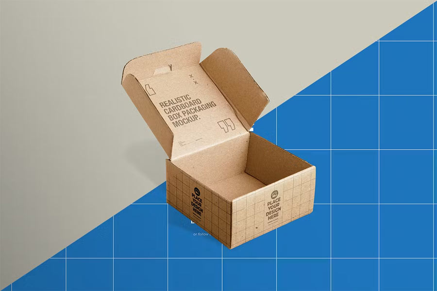 Cardboard Box Packaging Mockup