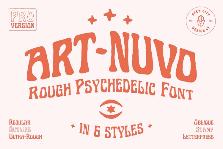 Art-Nuvo Rough Psychedelic Font