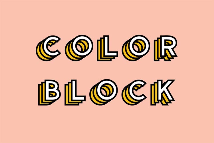 Color Block Colored Font