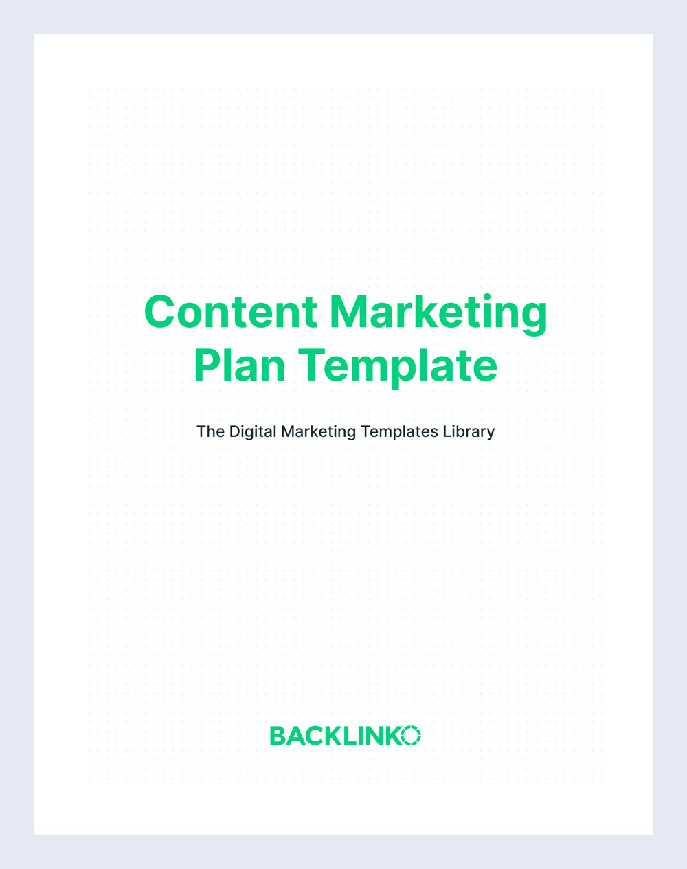 Free Content Marketing Plan Template