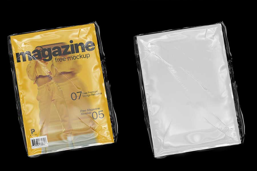 Free Plastic Wrapped Magazine Mockup