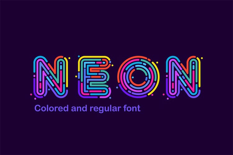 Neon color font