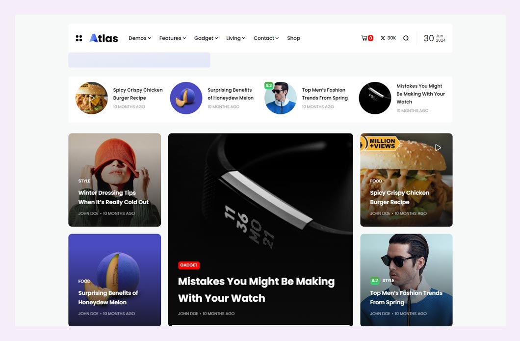 Atlas Creative Blog and News WordPress Theme