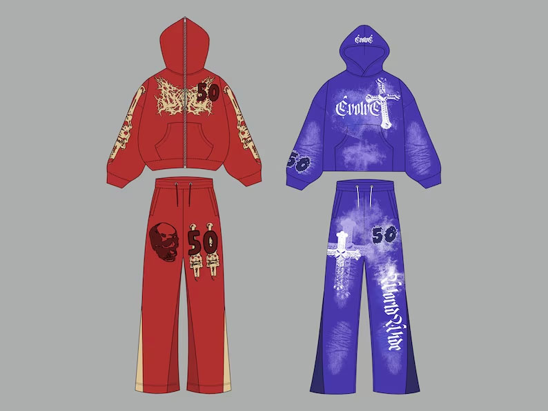 Flared Tracksuit Vector Mockups