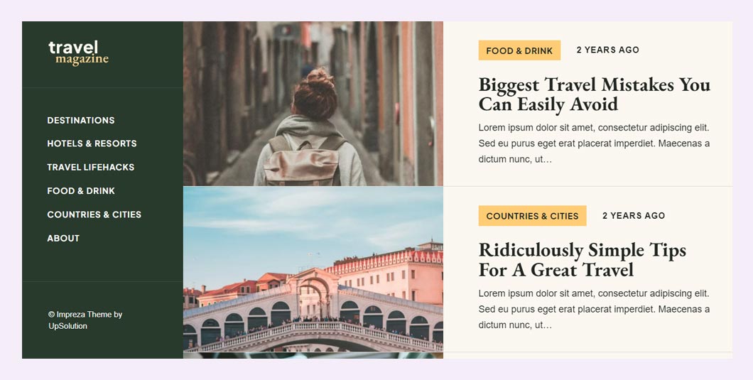 Impreza Travel Magazine WordPress Theme