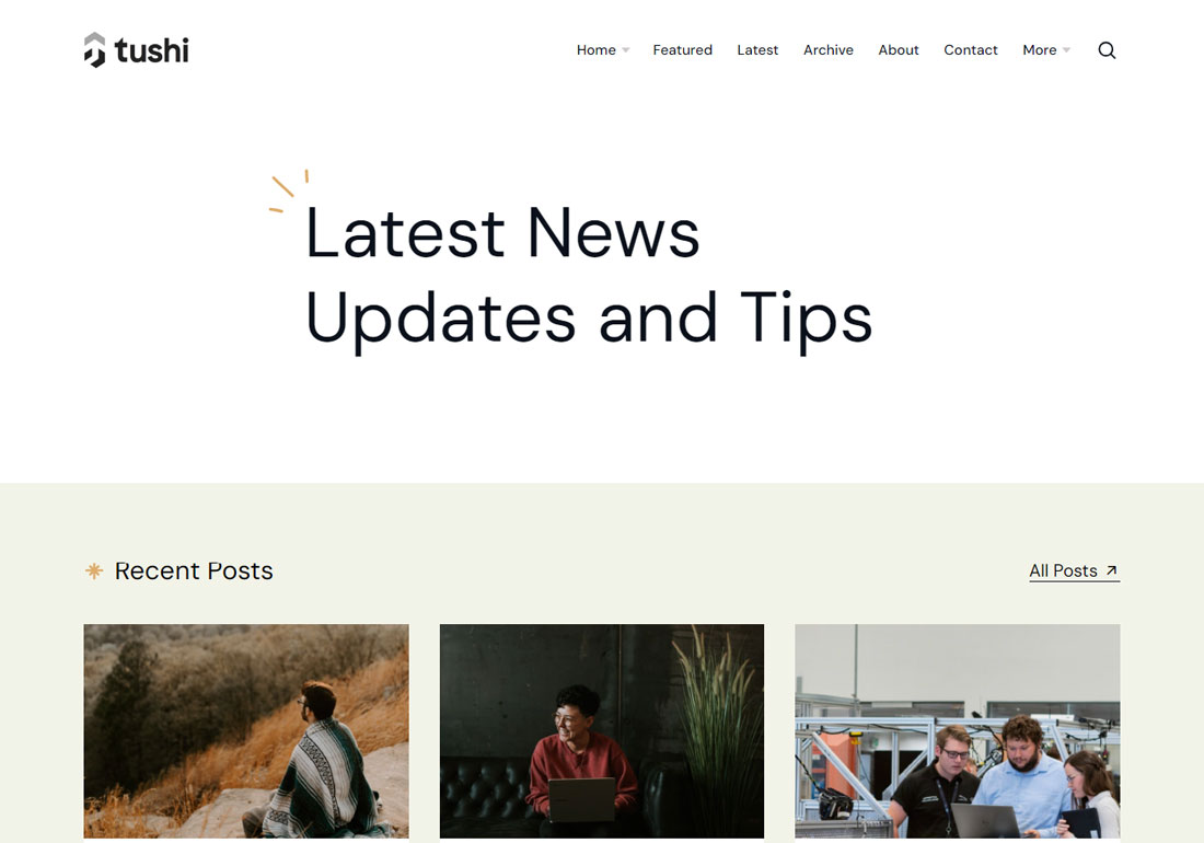 Tushi - Minimal HTML Blog Template