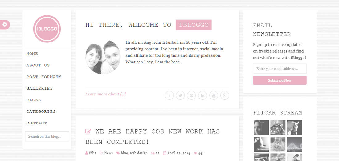 iBloggo - Minimal HTML Personal Blog Template